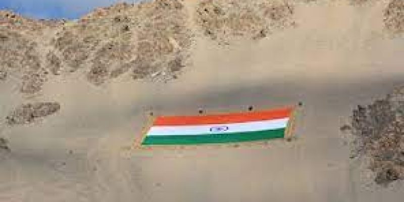 World’s largest Khadi National Flag hoisted in Leh, Ladakh