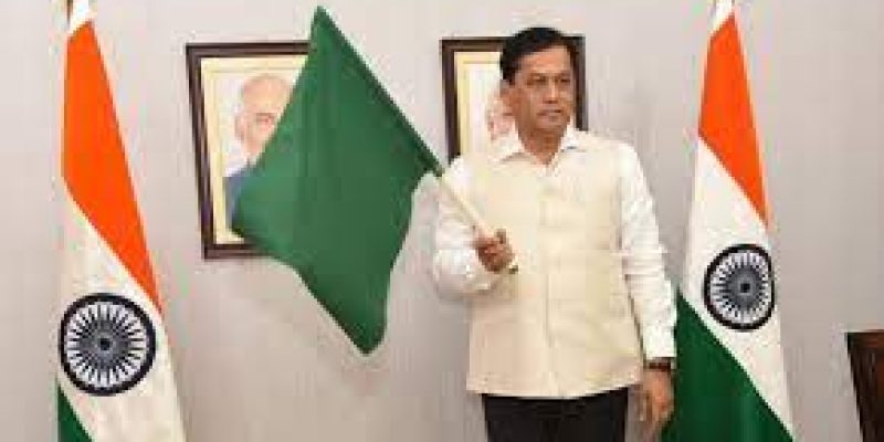 Union Minister Sarbananda Sonowal flags off dwarf container train from JNPT to Kanpur