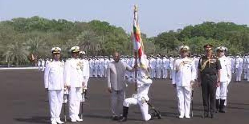 President Ram Nath Kovind presents President’s Colour to INS Valsura in Gujarat