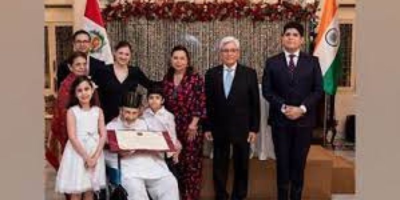 Peru Government honoured Ardeshir B K Dubash with a highest diplomatic award