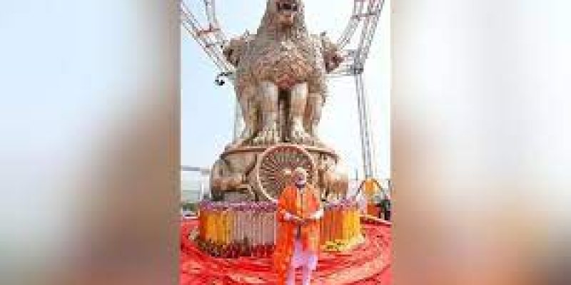 PM Modi unveils National Emblem cast on new Parliament Building