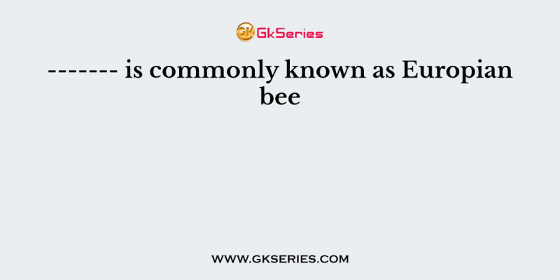 ——- is commonly known as Europian bee