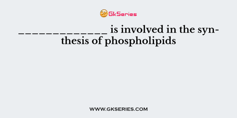 _____________ is involved in the synthesis of phospholipids