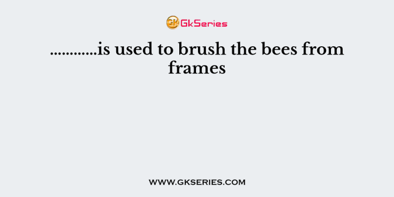 …………is used to brush the bees from frames