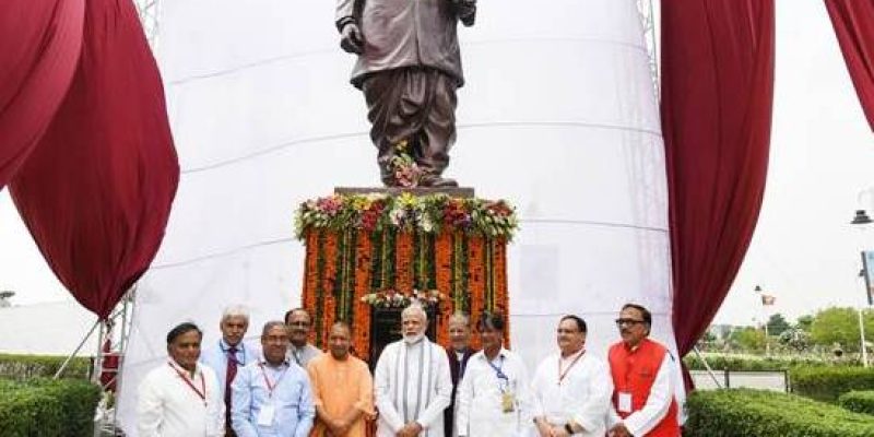 PM visits Varanasi Unveils Lal Bahadur Shastri statue at Varanasi airport Joins a tree plantation drive in Varanasi
