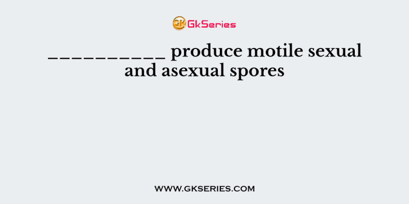 __________ produce motile sexual and asexual spores