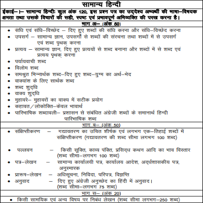 Rajasthan psc mains paper 4 General Hindi